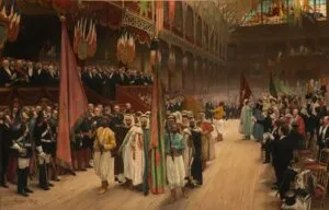 Distribution des récompenses à l’Exposition universelle de 1889 — illustration d’un pays engagé dans une mission civilisatrice